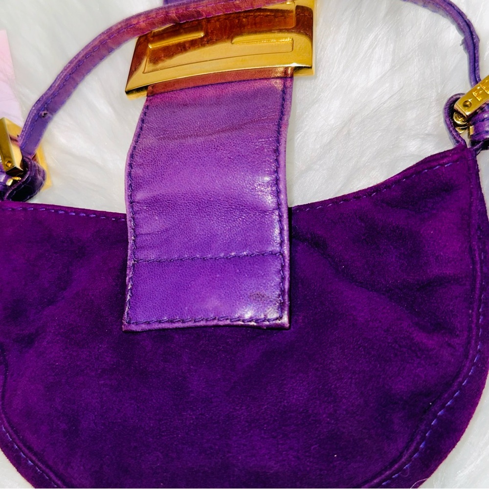 Fendi: Suede Logo FF Mini Tote Bag - Picture 6 of 16